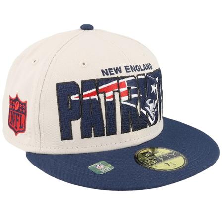 New Era - NFL Beige fitted Caps - New England Patriots NFL 23 Draft 59FIFTY Stone/Navy Fitted @ Hatstore