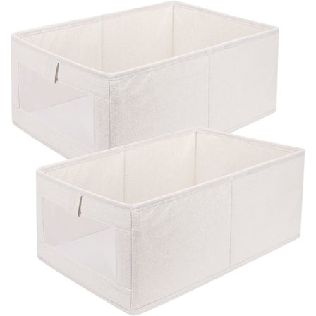 Förvaringsboxar, 2-pack, för garderob - med transparent fönster