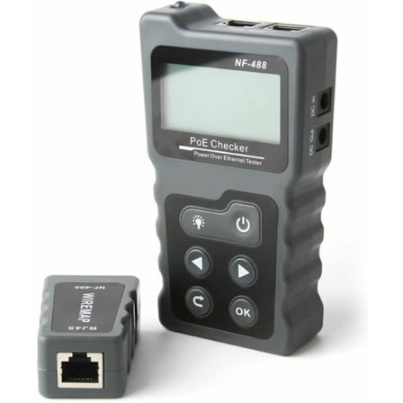 Kabeltester Meter Nettverkskabeltester RJ45 Patchkabeltester LAN Nettverkstester Linjetester Ethernet Nettverkskabeltester PoE Checker