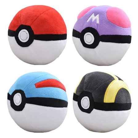 4 stk. Pet Collection Ball Master Ball Great Ball Ultra Ball Plys Legetøj Dukke Til Piger Drenge Børn Venner Fødselsdagsgaver