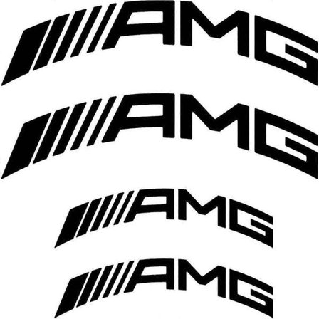 AMG Bremsekaliper Mærkat Klistermærker - Høj Kvalitet Buet Logo - 2x 109mm X 15mm