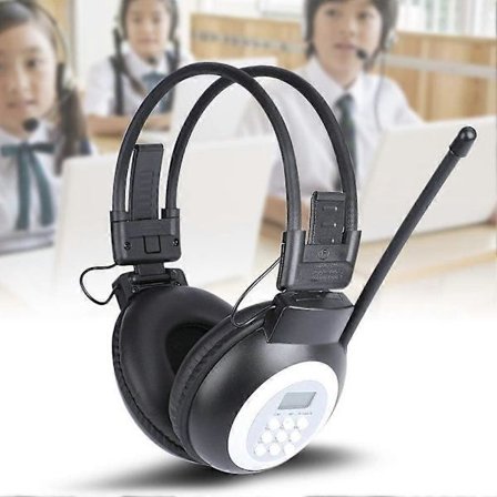 Bärbara Personliga FM-radiohörlurar med Bättre Mottagning, Trådlösa Hörlurar med Inbyggd Radio för Promenader, Löpning och Arbete