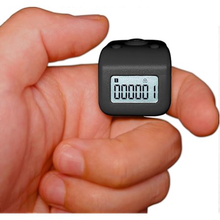 Ladattava sormilaskuri, IPX8 vedenpitävä kierroslukumittari, hiljainen 6-kanavainen digitaalinen tasbih-laskuri LED-valolla rukoukseen, uimiseen, 