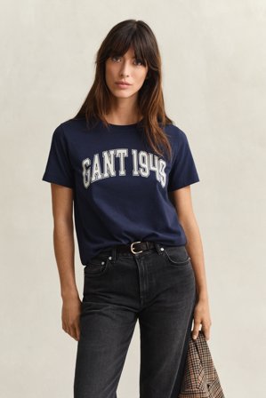 GANT Damen Graphic T-Shirt (M) Marineblau
