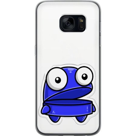 Kompatibel Mobilcover til Samsung Samsung Galaxy S7 Blå tegneseriefigur med åbent udtryk og store øjne i sjov illustration