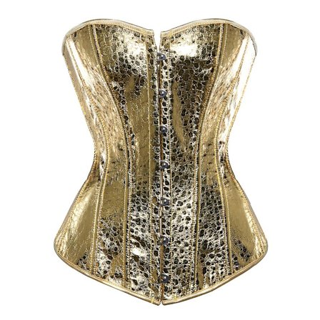 Silver Guld Korsetter För Dam Steampunk Gothic Korsett Bustier Med Dragkedja Plus Size Vintage Style Korsett Top Burlesque Underkläder