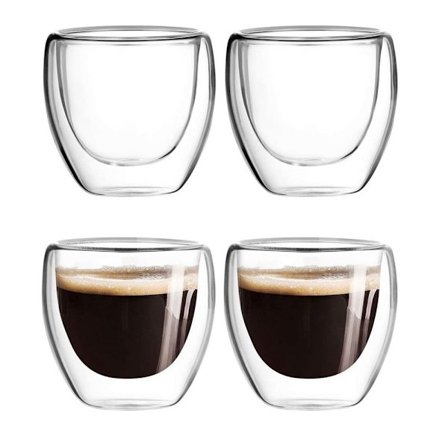 80 ml Cappuccino Glas Dobbeltvægget Glas til Kaffe