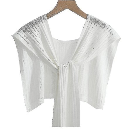 Kashmir Sjal Wrap Aften Hvid