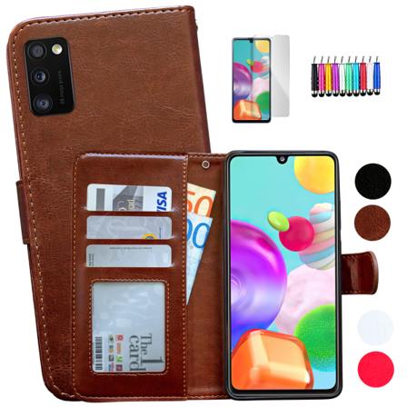 Samsung Galaxy A41 - PU Læder Pung Etui Svart