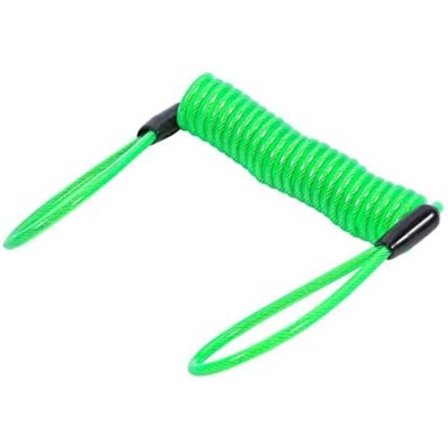 Keenso 1,5 m motorcykel larm fjäder påminnelse kabel cykel larm skivlås stöldskydd fjäder påminnelse spiralkabel säkerhetsverktyg motocicleta (grön)