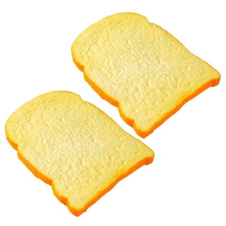 2 stk. PU Falsk Toast Skive Modell Simulering Toast Late Som Om Leke Brød Leketøy Realistisk Falsk Brød Modell