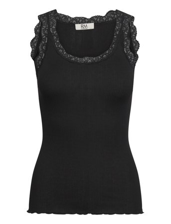 Rmwbalta Modal Sl U-Neck Top Black RM By Rosemunde