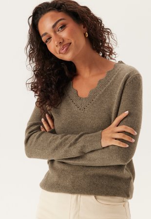VILA-Vinikolina V-neck L/S KNIT TOP-XL