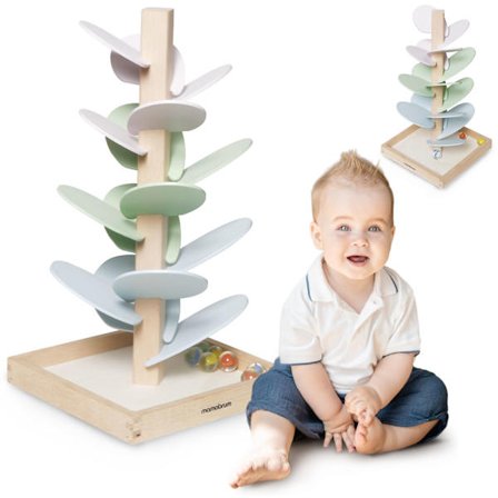 Mamabrum kuglebane i træ – lydtræ med kugler, pastel