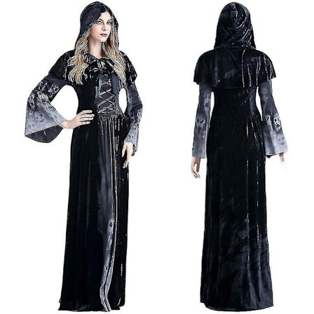 Gotisk Kvinna Huvad Klädsel Upp