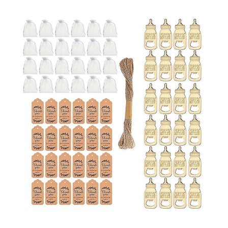 24 kpl vauvakutsujen vieraslahjoja, tuttipullonavaaja juhlien palautuslahjoja tai matkamuistoja lahjan kanssa T