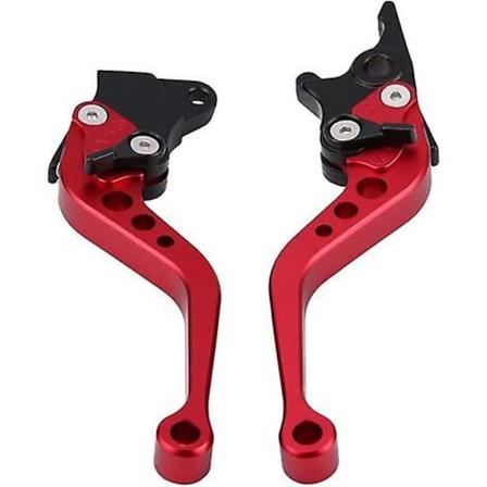 1 par 22mm 7/8 tommer CNC aluminium motorcykel bremsegreb universal tromlebremse håndtag (rød)