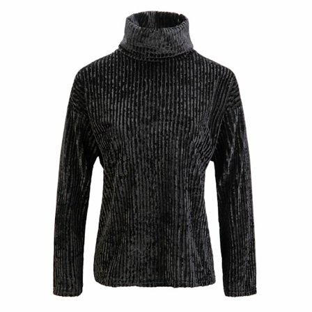 Polo tröja, Velour,Svart