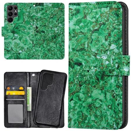 Samsung Galaxy S22 Ultra - Lommebok Deksel Marmor Multicolor
