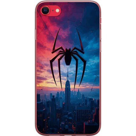 Yhteensopiva Puhelinkuori Apple Apple iPhone 7 Tyylikäs hämähäkki kaupungin horisontin yläpuolella dramaattisessa auringonlaskussa, graafinen fan