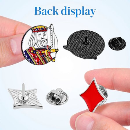 6 stk. Pokerfigurer Brosje Poker-tema Legering Brosjenål Kreativt Merke Jakkeslagsnål