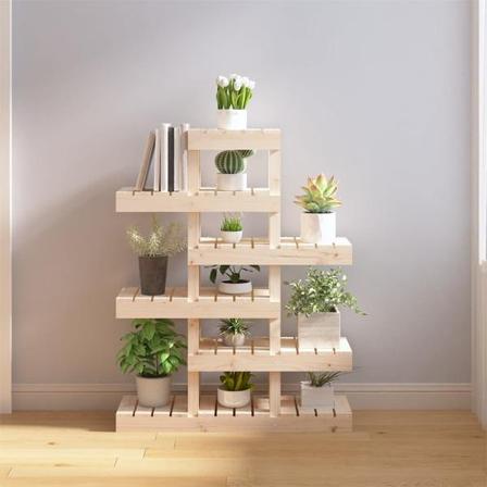 Vidaxl Växtställ 85x25x109,5 Cm Massiv Furu Brun