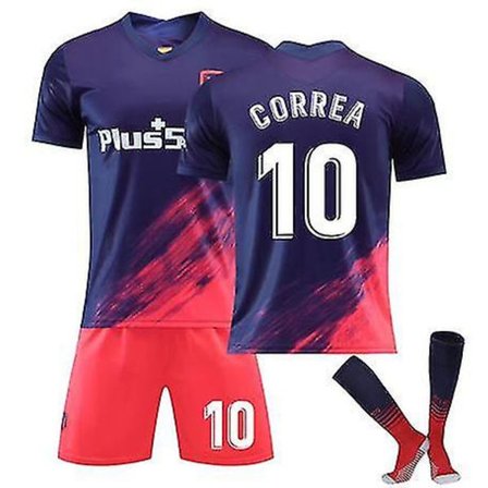 2022 Uudet Jalkapalloneuleet Puku 9 Suarez 10 Correa 7 Joao Felix 8 Griezmann lyhythihaiset Urheilujuoksujalkapallo-univormut miehille ja naisille