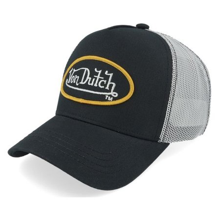 Von Dutch - Svart trucker Keps - Oval Patch Black/Grey Trucker @ Hatstore