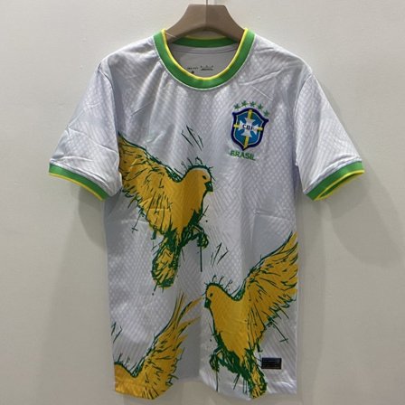 Sesong 2425 Brasil Hjemme Borte Kortarmet Fotballtrøye Hurtigtørkende Pustende Sportsklær
