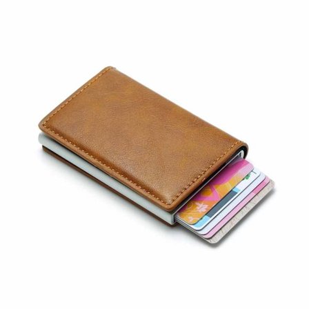 Brun RFID - NFC Protection Leather Wallet Card Holder 6stk Card