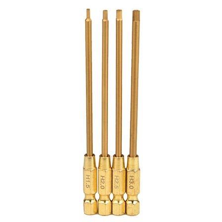 4x Allen-nøkler for sekskant-skrutrekkere H1.5/2/2.5/3.0mm Flat for hodehylse