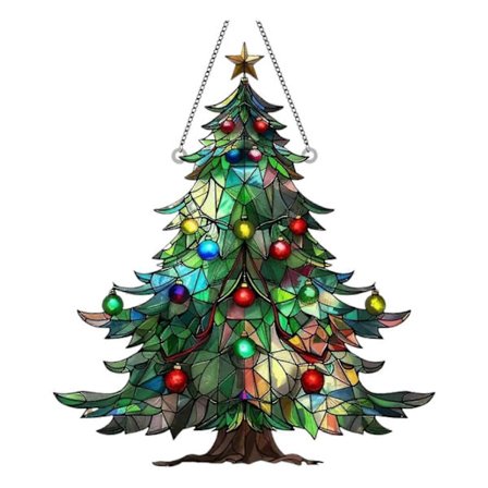 Juletre Solfanger Farget Akryl Lysfanger Ornament Samleobjekt Julehengende Solfanger for Vindu Tre Festlig Dekor