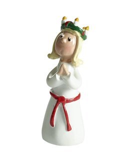 Dekoration håndmalet Lucia Louise 6 cm Hvid - Nääsgränsgården