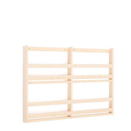Wall mounted magazine display unit, 1200x70x800 mm, birch