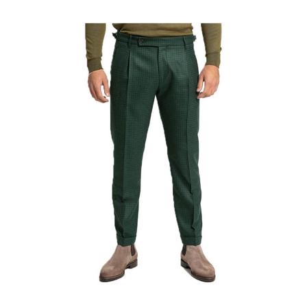 Berwich, Retro Tailored Wool Trousers Groen, Heren, Maat:3XL