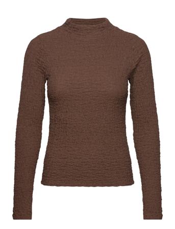 Magen-M Tops T-shirts & Tops Long-sleeved Brown MbyM
