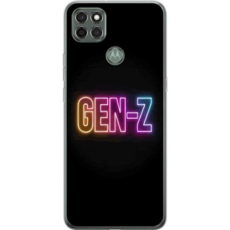 Kompatibel Mobilcover til Motorola Motorola Moto G9 Power Neontekst Gen Z i farverigt lys mod en mørk baggrund i moderne digital stil