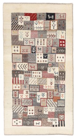 Tappeto Persiano Gabbeh Persia Fine 82X154 Beige/Marrone (Lana, Persia/Iran)