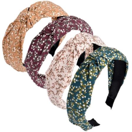 Hiusnauhat bändille Boho Beauty Leveä Top Knot Turbaani Kangas Hiusnauha Ei Liuku Hiusasusteet Elastisen Hiusrenkaat Muodikkaat Hiusasusteet 4 kpl