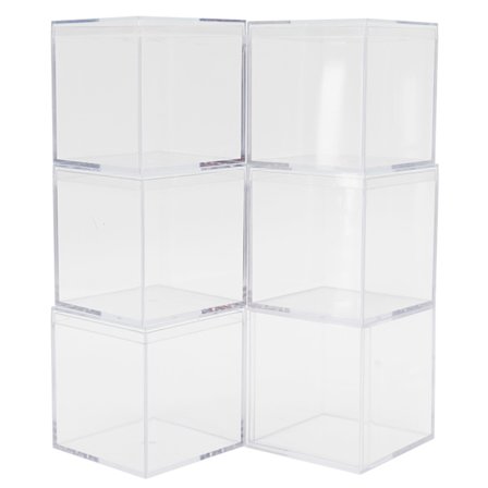 6 Set Plast Genomskinlig Box med Separata Lock Godis Förvaringsbehållare Festgåvor