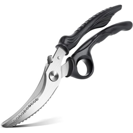 1 kpl ruostumattomasta teräksestä valmistetut keittiösakset siipikarjan ja vihannesten leikkaamiseen,