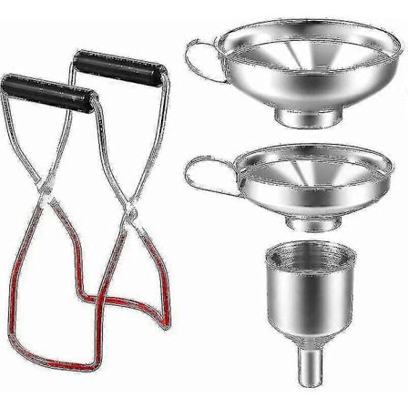 Kökstrattset, 4 st Köksfiltertratt, Rostfri Ståltratt, Liten Rostfri Ståltratt Sylttång Burkar Sylttratt -