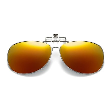 Uppfällbara Polariserade Pilot Clip-On Solglasögon Metall Röd