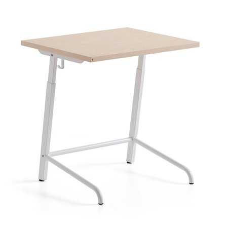 School desk AXIOM, sound absorbing linoleum, white/beige