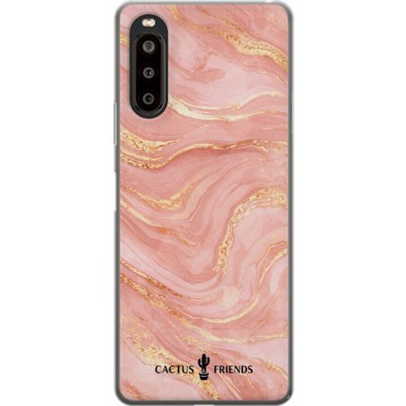 Kompatibelt Mobildeksel til Sony Sony Xperia 10 II Cactus and Friends – RoseGoldFlow