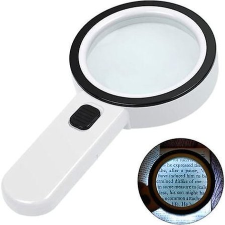 Lighted Reading Magnifier, 30x Magnifying Glass With 12 Led Light, Handheld Magnifying Magnifier, Illuminated Magnifier For Reading, Jewelry