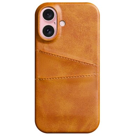 Læderskal Med Kortlommer iPhone 16 Cognac