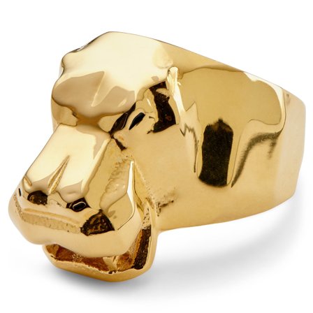 Mack Gold-Tone Hippo Ring for Men - Steel rings