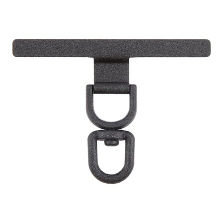 Svart silmukka matkapuhelimen hihnalle, jossa on kestävä metall