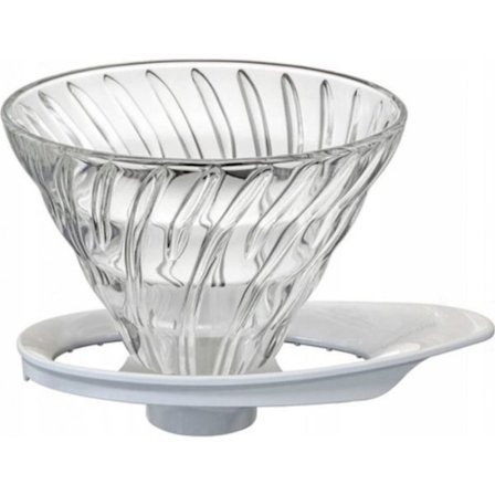 Permanent kaffefilter - återanvändbart kaffefilter Hario Glass Drip V60-02 Vit